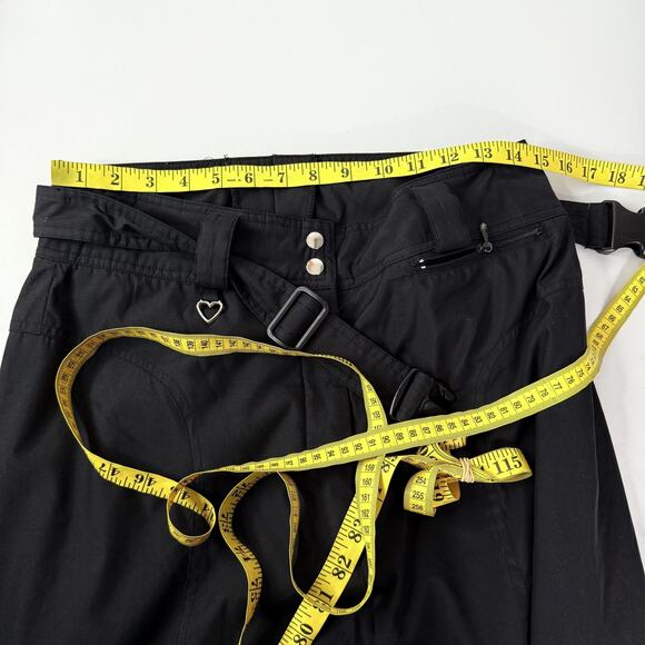 Obermeyer Pants Womens 12 Black Stiletto Ski Snow Insulated Belted Stirrups - Picture 13 of 16